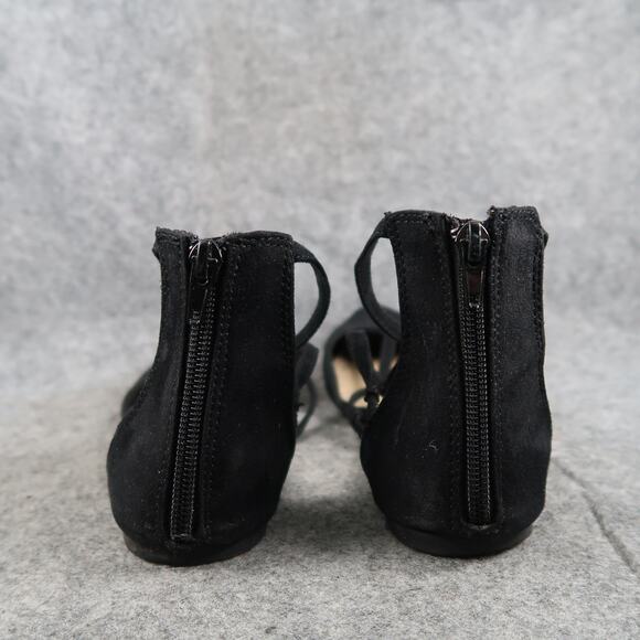 Forever 21 Shoes Womens 9 Flats Caged Pointy Closed Toe Heel Zip Black Classic - Picture 5 of 11